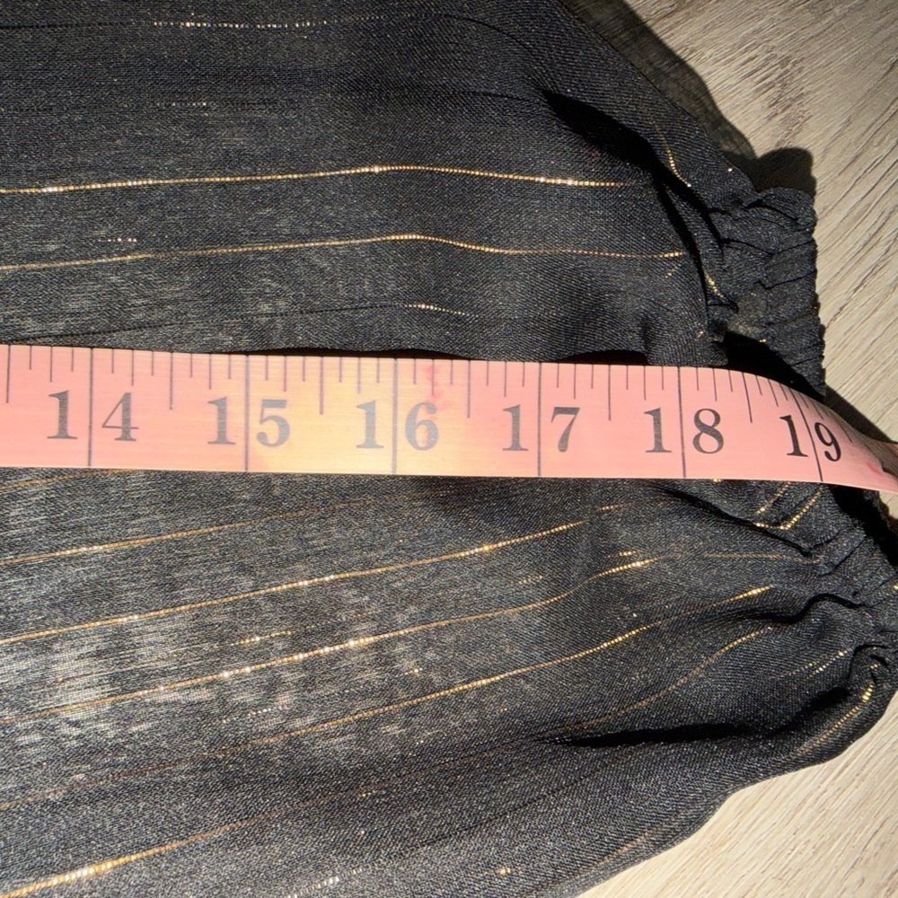 Zara Black Sheer Blouse with Gold Accents - Picture 10 of 10